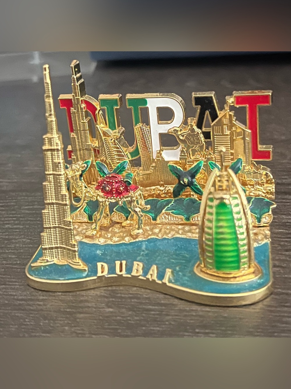 Elaborate and Intricate DUBAI Skyline Decorative Metal Keepsake, souvenir!